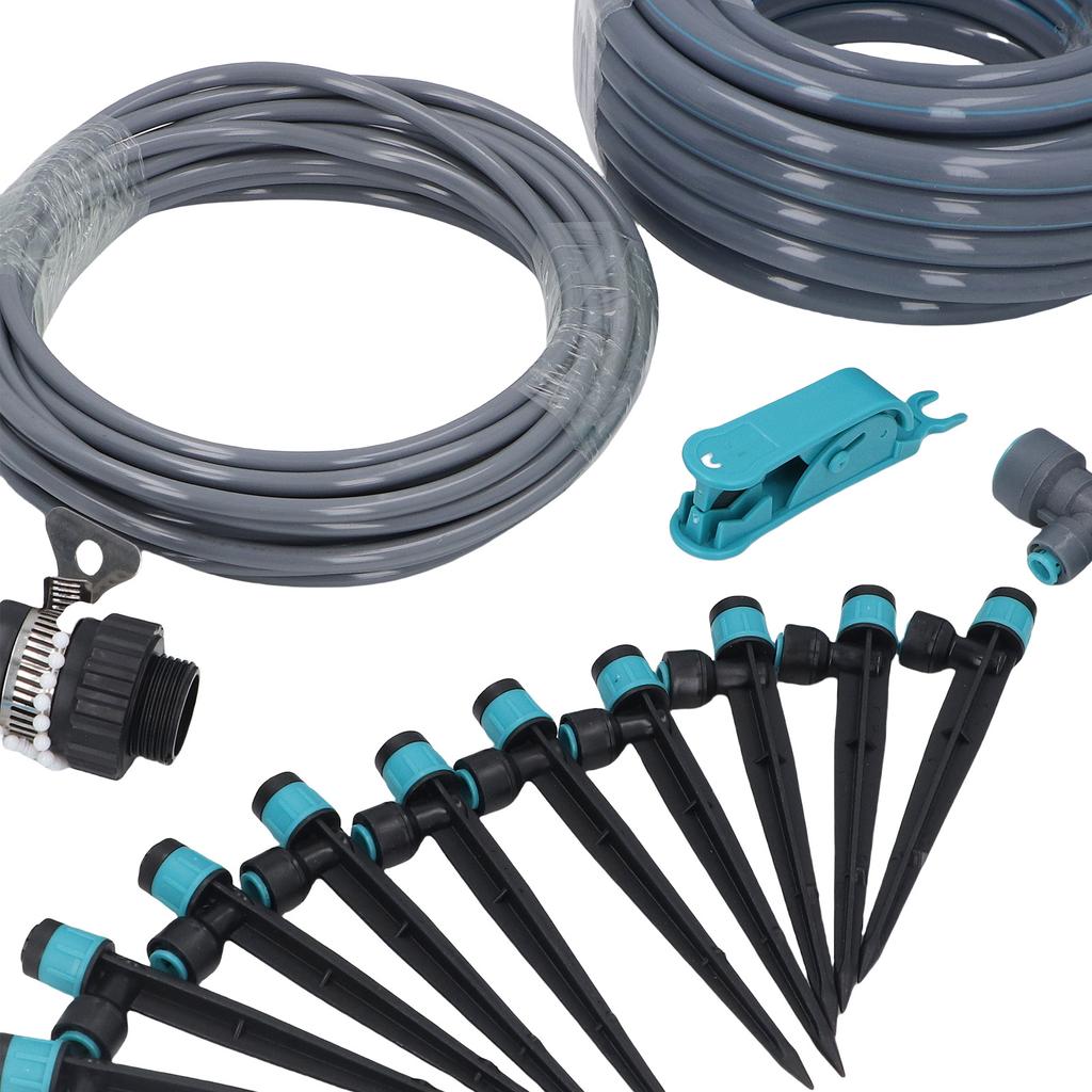 Набор для капельного полива 10м шланг регулируемая распылительная форсунка система полива растений для газона сада двора теплицы