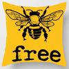 Cushion Set 45X45Cm, Pillowcase Set Yellow Bee Section Soft Velvet Double-Sided Print Pillow Cover, Home Sofa Decoration Decorat