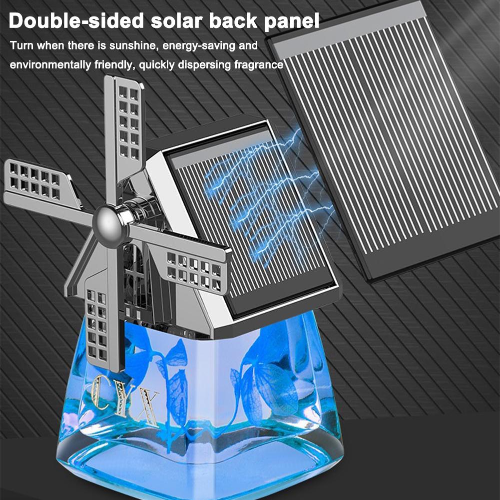 Solar Powered Auto Windmill Car Aroma Perfume Air Freshener Cute Rotating Diffuser Aromatherapy Interior Decoration Gift