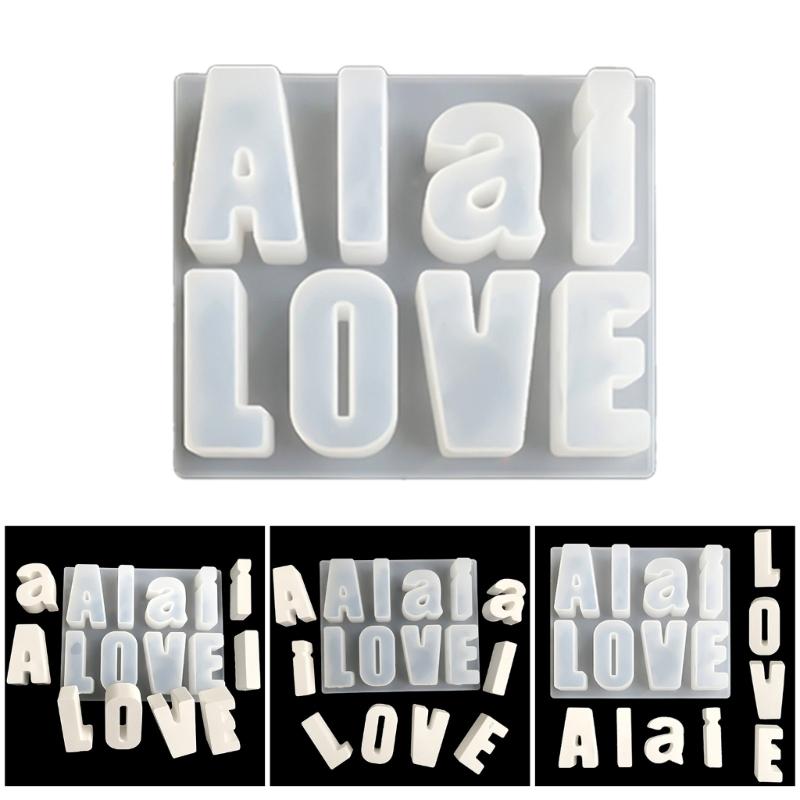 Серьги-кулон, креативная форма для брелка с буквами, гибкая силиконовая форма для изготовления персонализированных аксессуаров с буквами из смолы