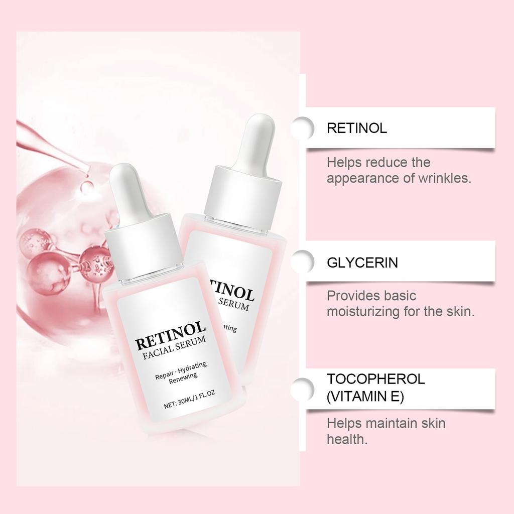 Facial Retinol Serum Moisturizing Face Serum For Wrinkles, Fine Lines, And Uneven Skin Tone,30ML