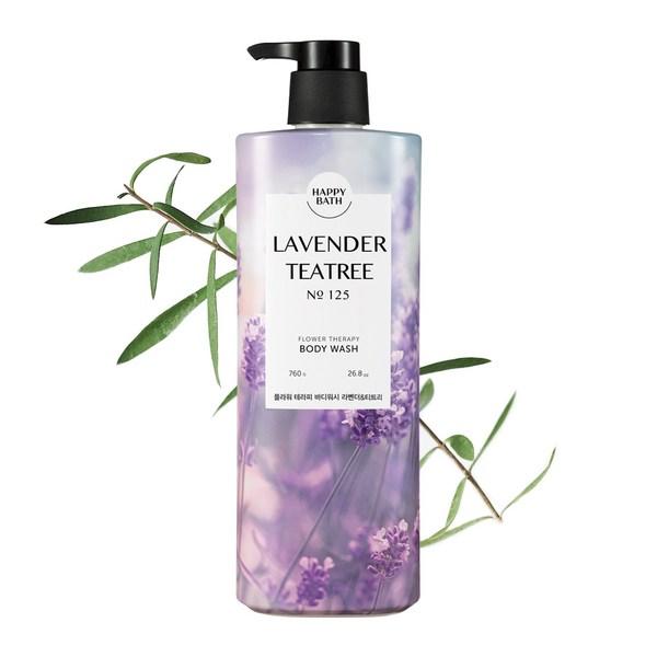 Happy Bath Flower Therapy Lavender & Tea Tree Body Wash Lavender Incense, 760g, 1 Korean Cosmetics