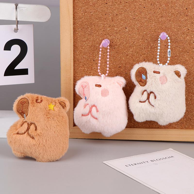 Милая плюшевая подвеска Capibara, мультяшная кукла Capybara, брелок для ключей, сумка для ключей, рюкзак, декор для детей, подарок