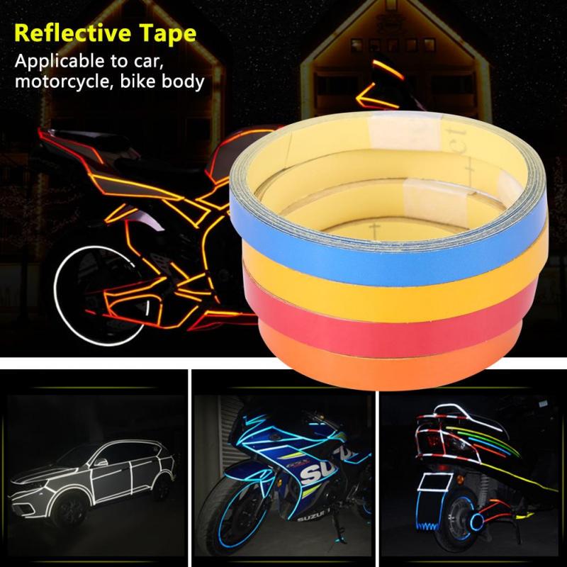 Светоотражающая предупреждающая лента 1 см * 5 м, наклейка, наклейка для автомобиля, мотоцикла, кузова автомобиля