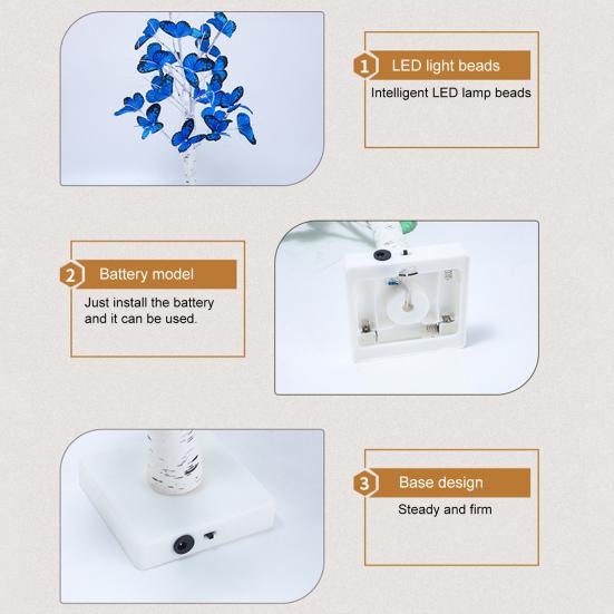 Tabletop Bonsai Tree Lights Butterfly Tree Lamp  LED Decorative Fairy Lights Warm Ambiance Lighting for Home Parties