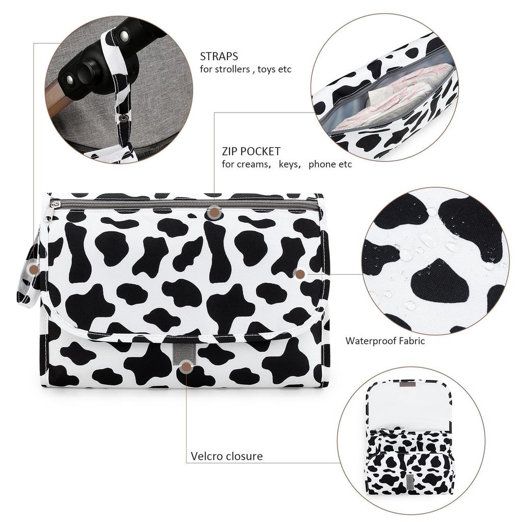 CPC Portable Waterproof Diaper Changing Pad with Wet Wipe Mommy Bag