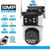 EU Outdoor Wireless 360° Surveillance Camera Wifi 10MP Dual Lens Two Screens Security IP Camera Waterproof Smart Home PTZ CCTV
