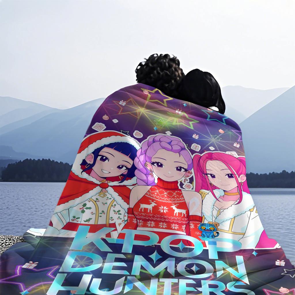 K-Pop Охотники на демонов Huntrix Одеяла Качество Зима Мягкое Теплое Плед Одеяло Девочки Мальчики Подарки Одеяла для дивана кровати Рождественские подарки