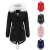 New Style Parka Women's Large Size Mid-length Plus Velvet Cotton Coat Women's Warm Fur Collar Loose Winter Coat