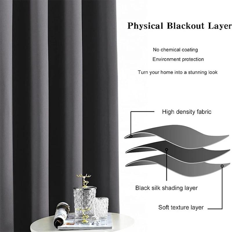 1 шт. однотонные затемняющие шторы с высокой степенью затемнения для спальни, занавески на окна с крючком, солнцезащитные шторы для балкона, перегородки для гостиной, занавески для уединения