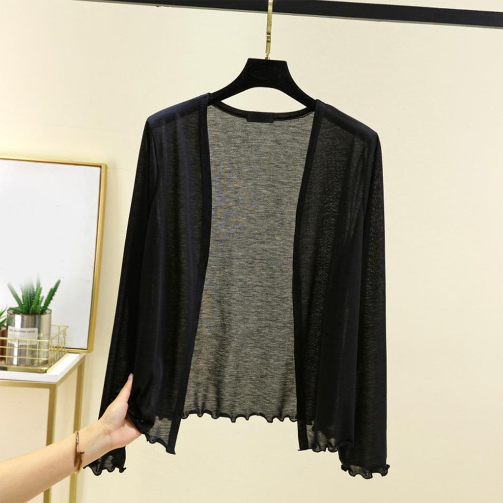 Women's Loose And Comfortable Long Sleeve Short Cardigan Vest Lightweight Outerwear