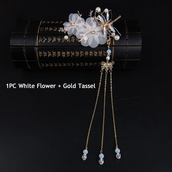 1pc/2pcs Elegant Classical Style Dragonfly Traditional HANFU Chinese Tassel Hairpin Headwear Hair Cl
