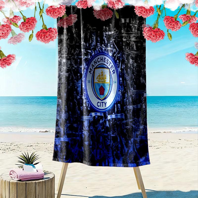 Loud MCFC Chants Print Beach Towel, Large Soft Quick Dry Towel for Beach Camping Swimming