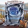 Flannel Blanket Manchester City Print Custom Name Text Soft Throw for Sofa Bed