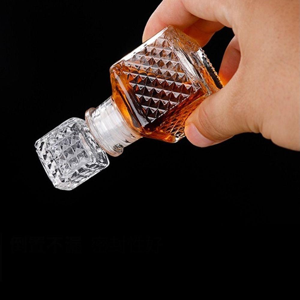 1Pcs Spirit Alcohol Liquor Wine Bottle Transparent Glass Bottle Mini Whiskey Decanter