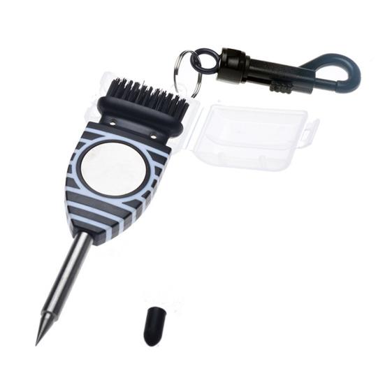 Щетка для чистки клюшки для гольфа, двусторонняя гибкая щетина, острый наконечник, нержавеющая сталь, вал для гольфа, канавка, скруббер, инструмент для очистки, аксессуары для гольфа