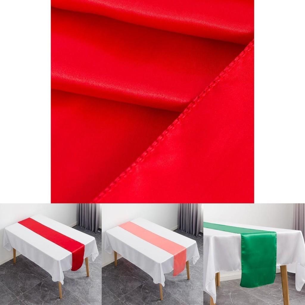 Chic Red Satin Table Runner For Beautifully Decorated Buffets And Parties
