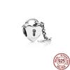 Fit Original Fasion Bracelet Necklace Happy Heart House Padlock Key Dangle Charm Silver 925 Beads For Women Fashion Jewelry