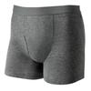Одобренные врачом мужские трусы при недержании мочи, 1 шт., защита от боковых протеканий, легкое недержание, боксеры с передним отверстием (М, Грей)