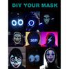 Светодиодная маска-трансформер для лица с управлением через приложение - Программируемая светодиодная маска на Хэллоуин, Цифровая светящаяся маска для взрослых