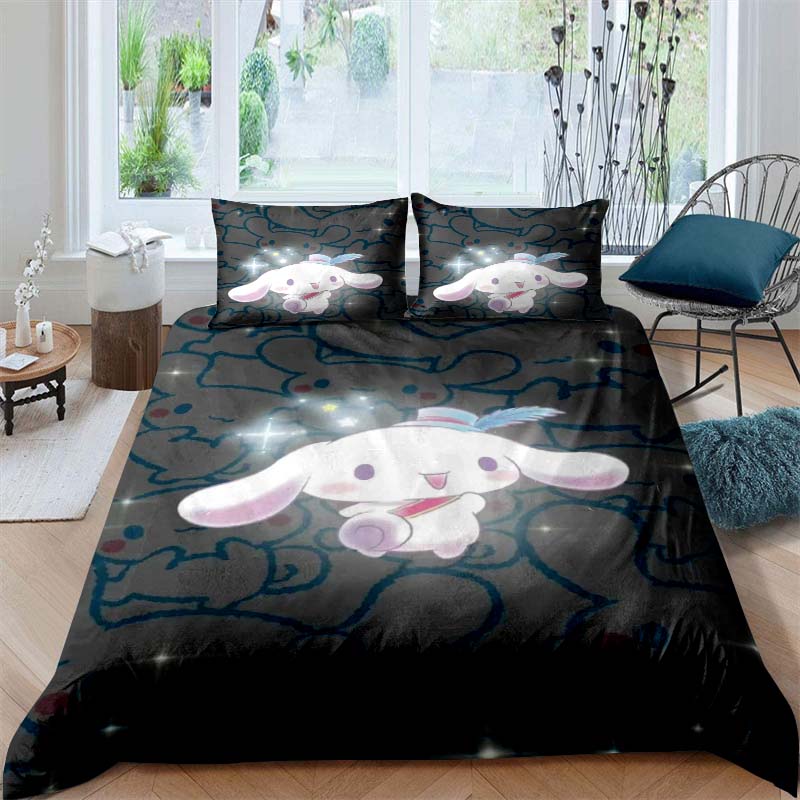 Cinnamoroll patterned soft and comfortable duvet cover, children's bedding set, available in king, large, single and double size
