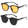 2Pcs Vintage Square Sunglasses Women Men Luxury Brand Small Round Sun Glasses Female Small Eyewear For Male Female