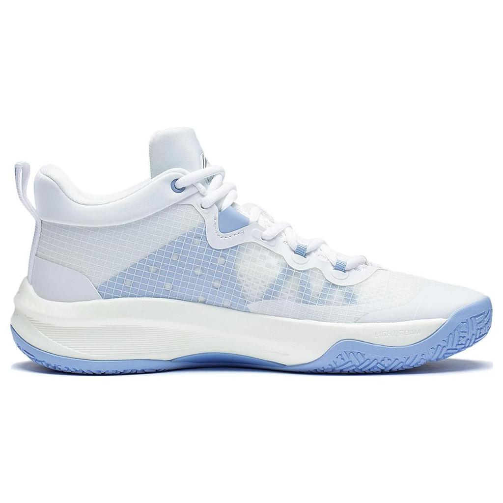 Li-Ning Lightweight Shock Absorption Non-Slip Durable Low-Top Basketball Shoes Men Sneakers White Blue ABAS041-4