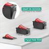 5Pcs AC 250V/15A, 125V/20A Red Illuminated LED On/Off SPST 3 Pin 2 Position Mini Marine Rocker Toggle Switch (Automotive Marine)