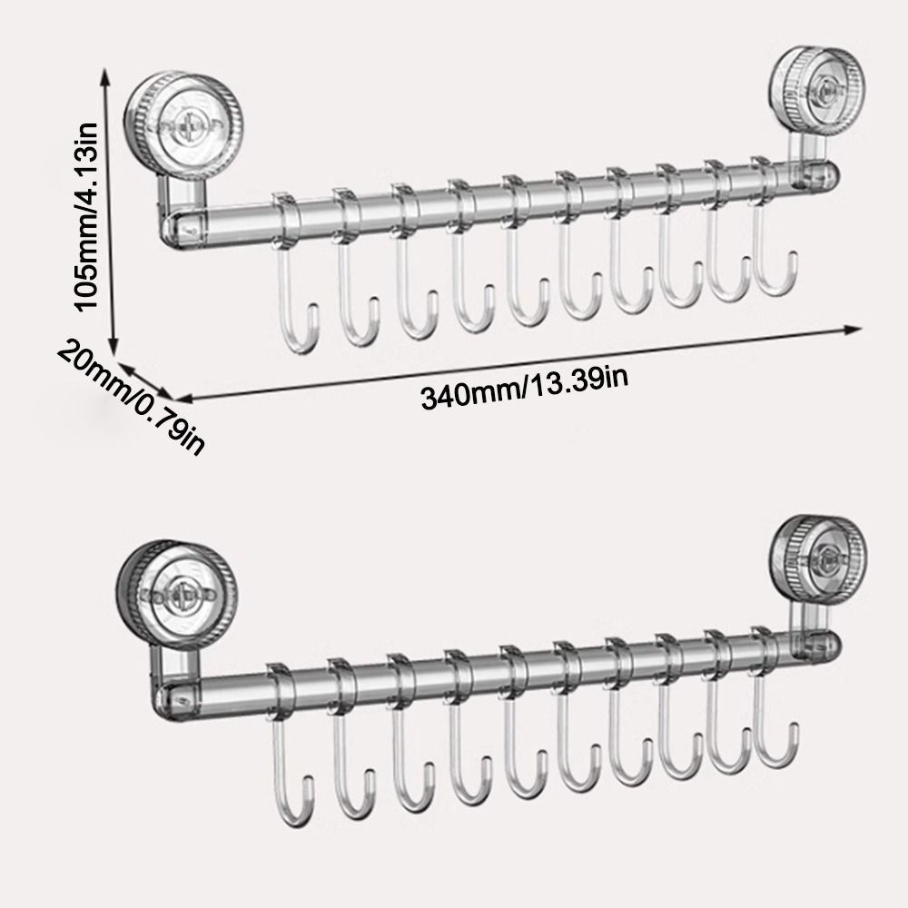 Plastic Material Suction Cup Towel Holder With Hooks Detachable Wall Mounted Towel Rack Practical Functional Shower Towel Rack