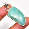 Amazonite Gemstone 925 Silver Plated Handmade Jewelry Pendant 1.70"