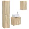 Bathroom Furniture Set 3 pcs Sonoma Oak 33 x 34.5 x 160 cm