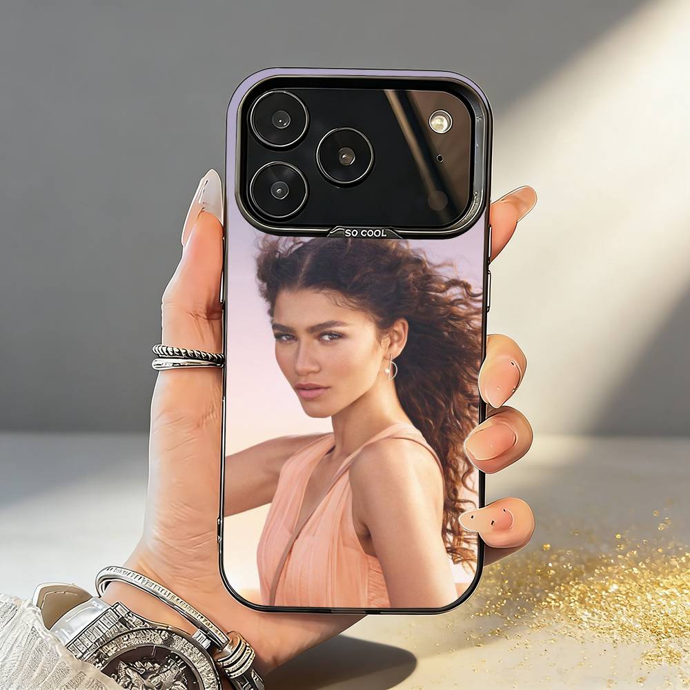 Чехол для телефона Z-Zendaya Для iPhone17,16,15,14,13,12,11,Pro,MAX Серый Матовый Силиконовый Черный Чехол