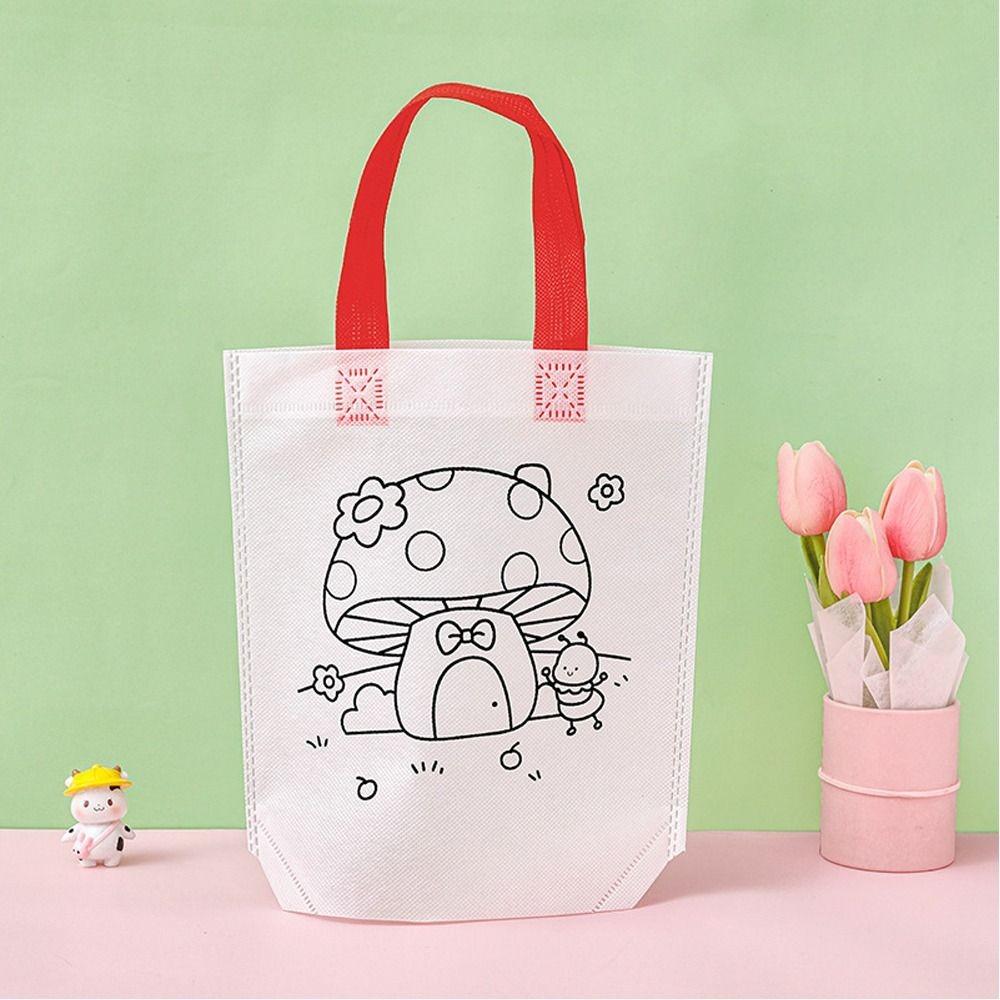 Coloring Goodie Bags Double Sided Graffiti Bag Non-woven Fabric Handbag New Graffiti Pack  Children