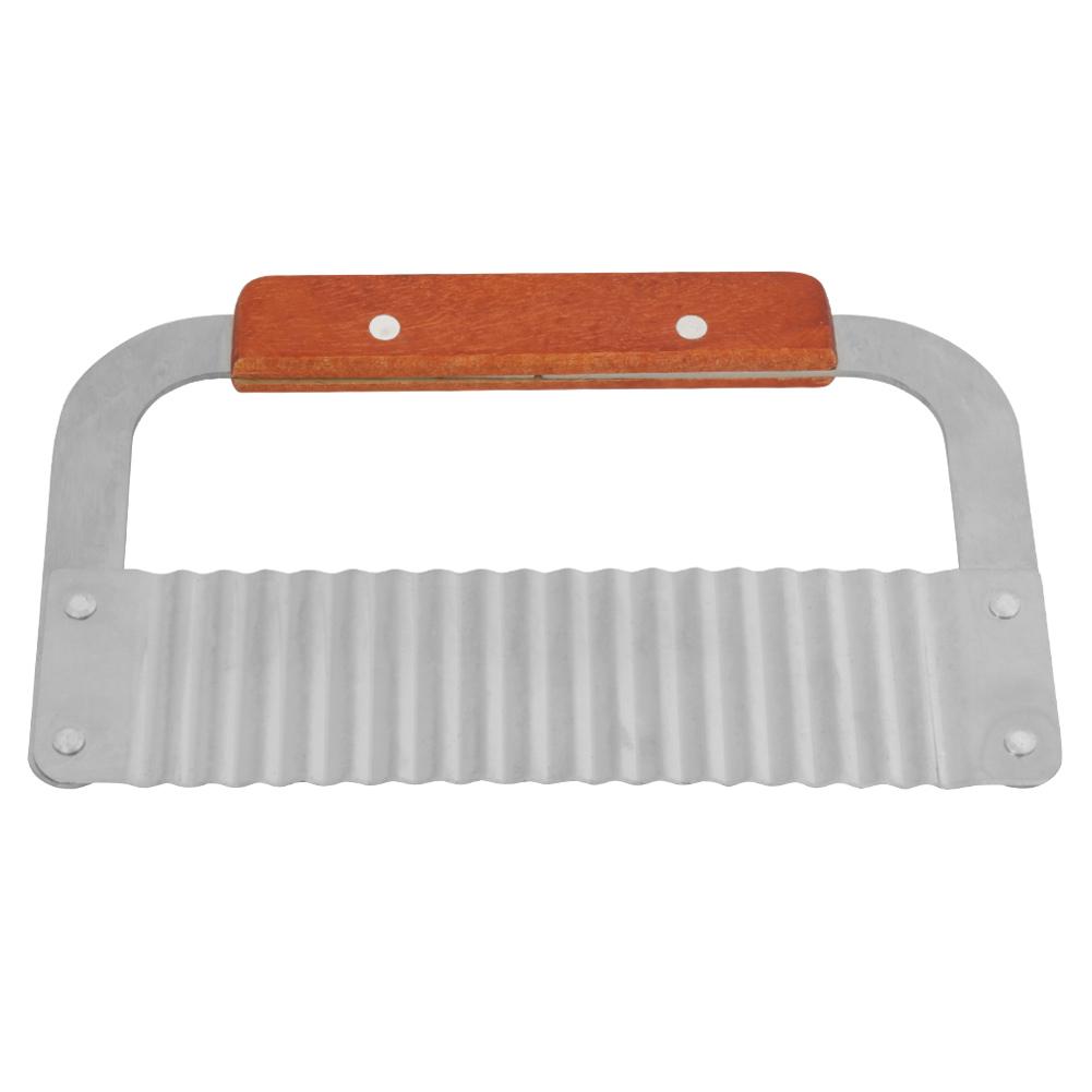 Soap Cutter, Wax Vegetable Cutter with Hardwood Handle Stainless Steel Crinkle Cutting Tool for Soap Vegetable Candle Cake Wavy r Tool