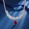 Jewelry Copper Plated Real Gold Simulation Red Corundum Chain Premium Banquet Necklace Women'S 10 * 16