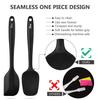 Hotec Silicone Spatula, Heat-Resistant Silicone Baking Utensils, Yogurt Spoon, Cake, Cream, Cooking Utensils, Baking Utensils (Set of 5, Black)