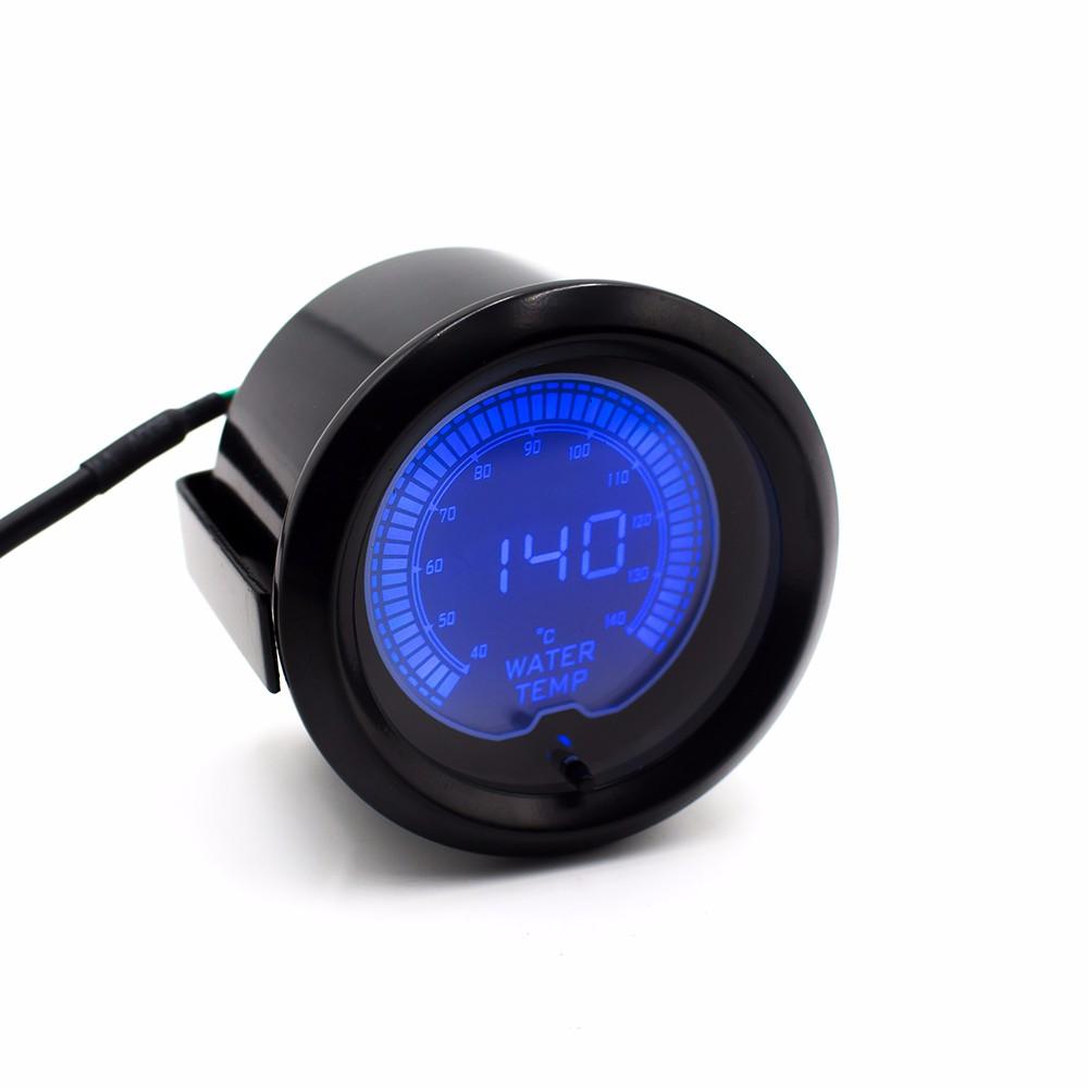 EVO 2" 52mm 7 Colors LCD Water Temp Gauge 40-140°C With Sensor Car Temperature Meter