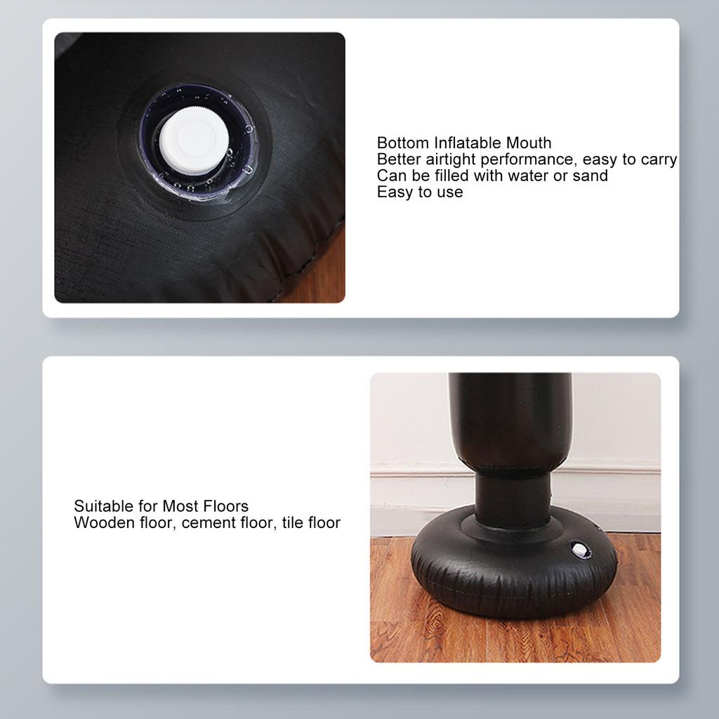 Inflatable Boxing Bag Soft Thickened Safe Stable Base Standing Punching Bag for Adults Training