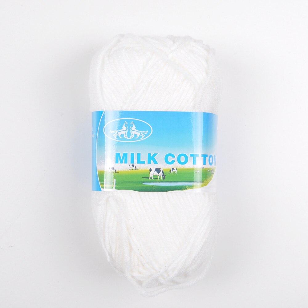 50 г/шар молочная хлопковая пряжа для вязания крючком, антипиллинговая нить высокого качества для ручного вязания для кардигана, шарфа, шапки, свитера