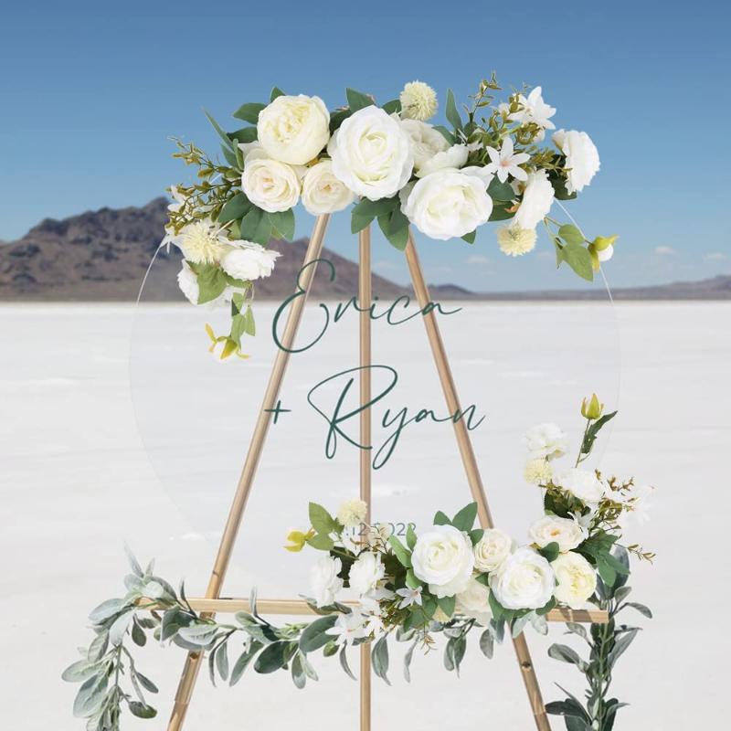 Свадебные цветы Знак приветствия Цветы Поддельные розы Комбинированные шелковые пионы для свадебных украшений Свадебный душ Центральные украшения