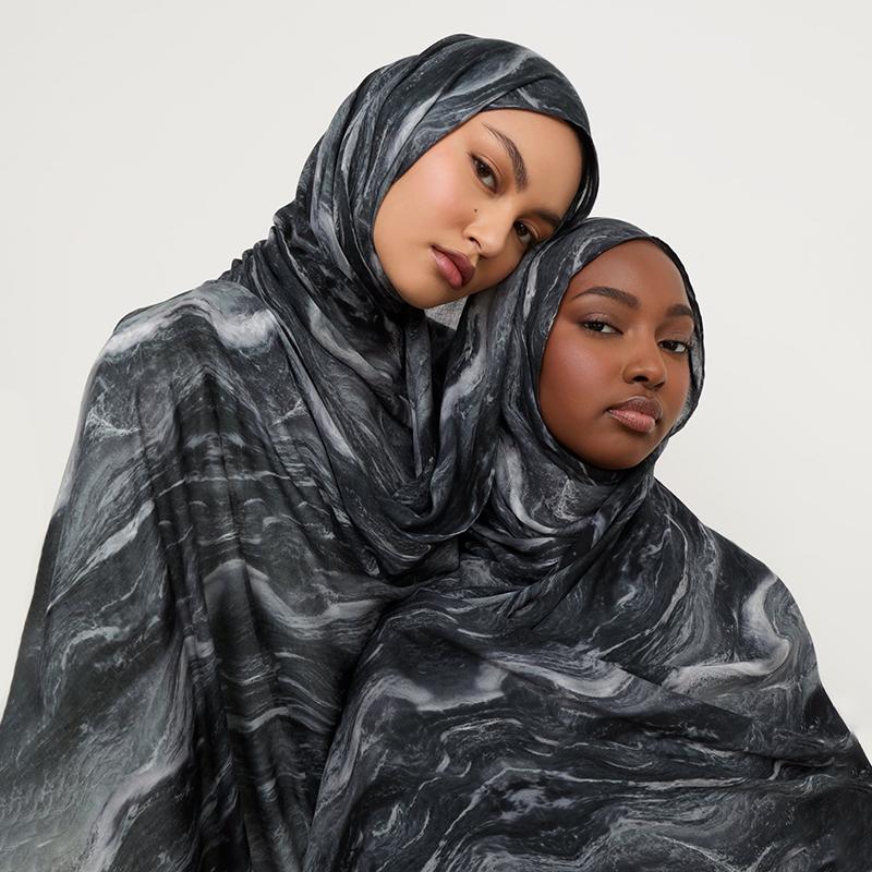 New Women's Watercolor Hijab Scarf Bandana Headband Vintage Luxury Beach 180cm Long Handkerchief Bohemia Muslim Accessories