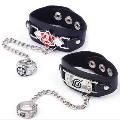 Аниме Наруто браслет и кольца фигурку аксессуары для косплея Узумаки Хатаке Какаши реквизит ювелирные костюмы крутая игрушка в подарок