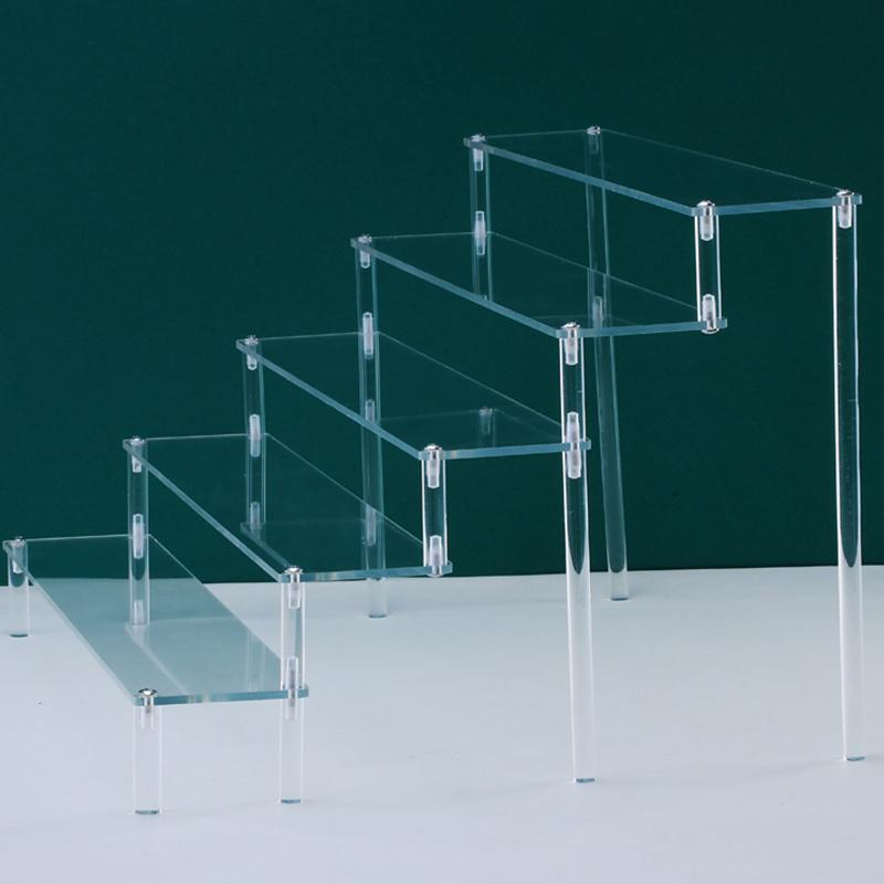 Многоуровневая подставка для дисплея Акриловая стойка для демонстрации Набор из смолы Стеллаж для хранения фигурок Лестница Органайзер для косметики, парфюмерии, лака для ногтей Полка