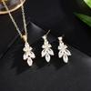 ZAKOL Luxury Marquise CZ Jewelry Set For Women Elegant Teardrop Crystal Dangle Earrings Bridal Wedding Party Jewelry Accessories