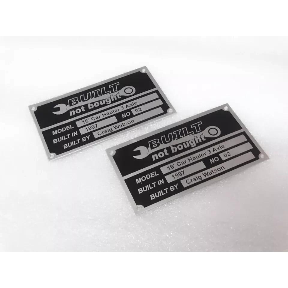 PAIR OF DATA PLATES FOR BUILT NOT BOUGHT HOT RODE |Fit For