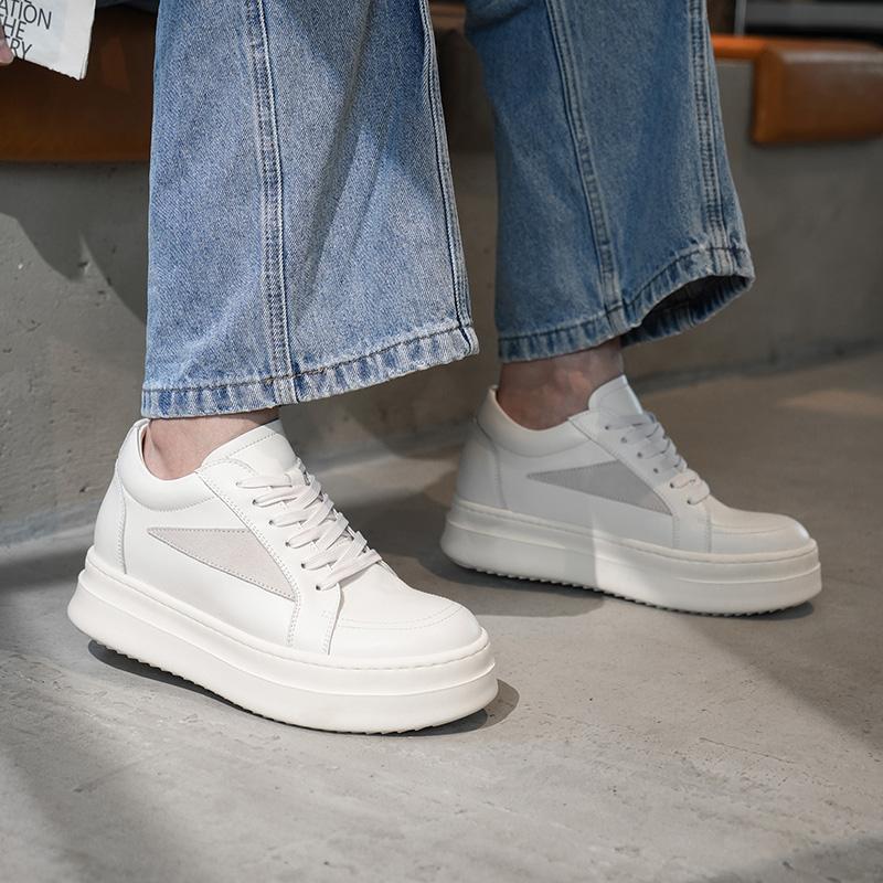 Модная мужская повседневная обувь из натуральной кожи, для отдыха, ходьбы, скейтбординга, на толстой подошве, мужские кроссовки для улицы