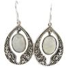 [Q5706] - Silver 'Heaven' Silver Moonstone Artisanal Earrings - 30x23 Mm