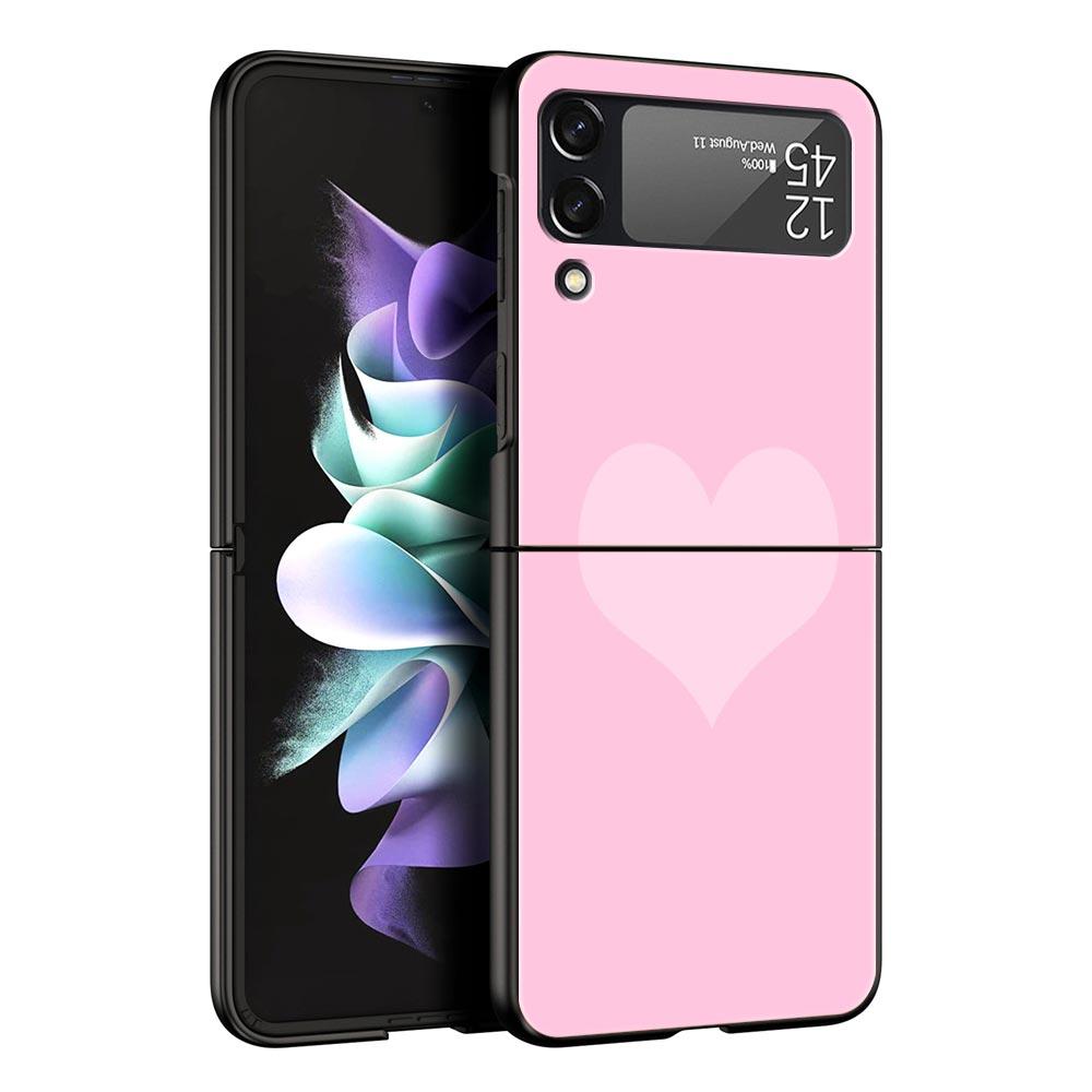 Золотой розовый блестящий чехол для телефона с сердечками для Samsung Galaxy Z Flip 3 4 5 Чехол для Samsung Z Flip3 Flip4 Жесткий чехол-бампер для ПК