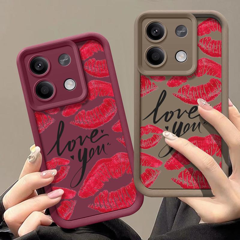 Для Xiaomi 14t 13t Poco X6 F6 X5 Pro Redmi Note 14 13 12 11 10 Pro Kiss Lips Pattern противоударный силиконовый мягкий защитный чехол для линз от падения