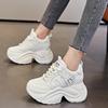 Women's Breathable 8cm Height-Increasing Dad Shoes, Thick-Soled Mesh Casual Sports Sneakers A8860